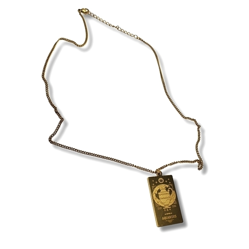18K Gold Plated Aquarius Zodiac Adjustable Necklace